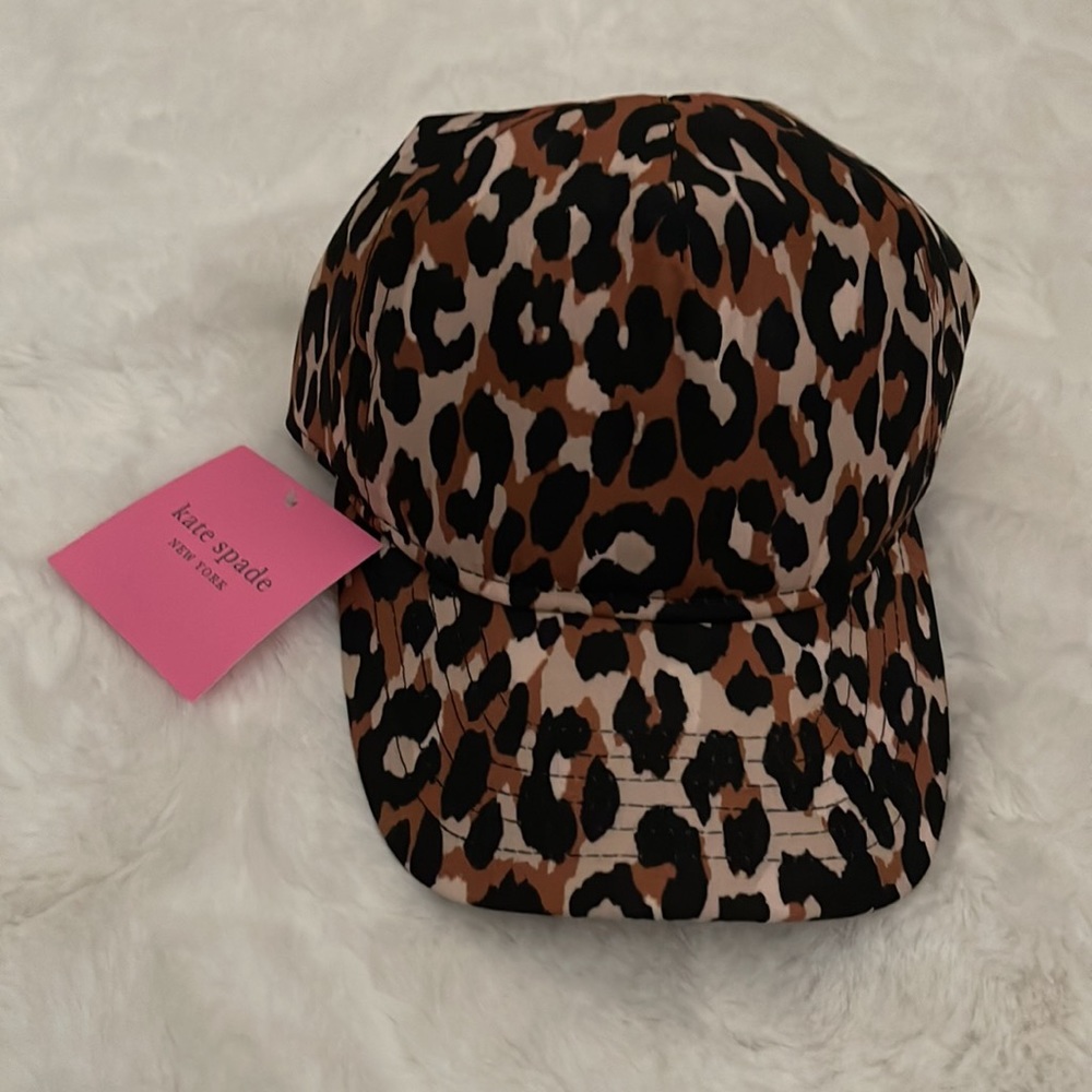 NWT Kate Spade fashion forward Leopard print ball cap hat KS1003746C 1 size - Picture 12 of 12